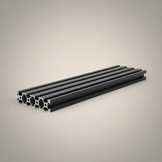 DIY AUTOMATION 2080 black aluminum extrusion profile, 2000mm length, T-slot design for custom frames, CNC, 3D printers.