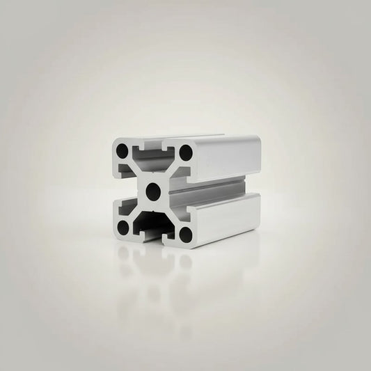DIY AUTOMATION aluminum extrusion profile, 40x40mm T-slot, silver, for custom frames and structures.