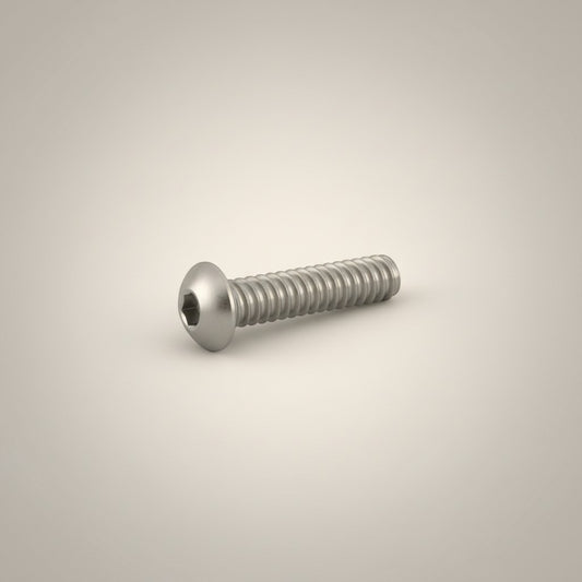 DIY AUTOMATIONSH M6x20mm silver stainless steel button head socket cap screw with hexagonal drive.