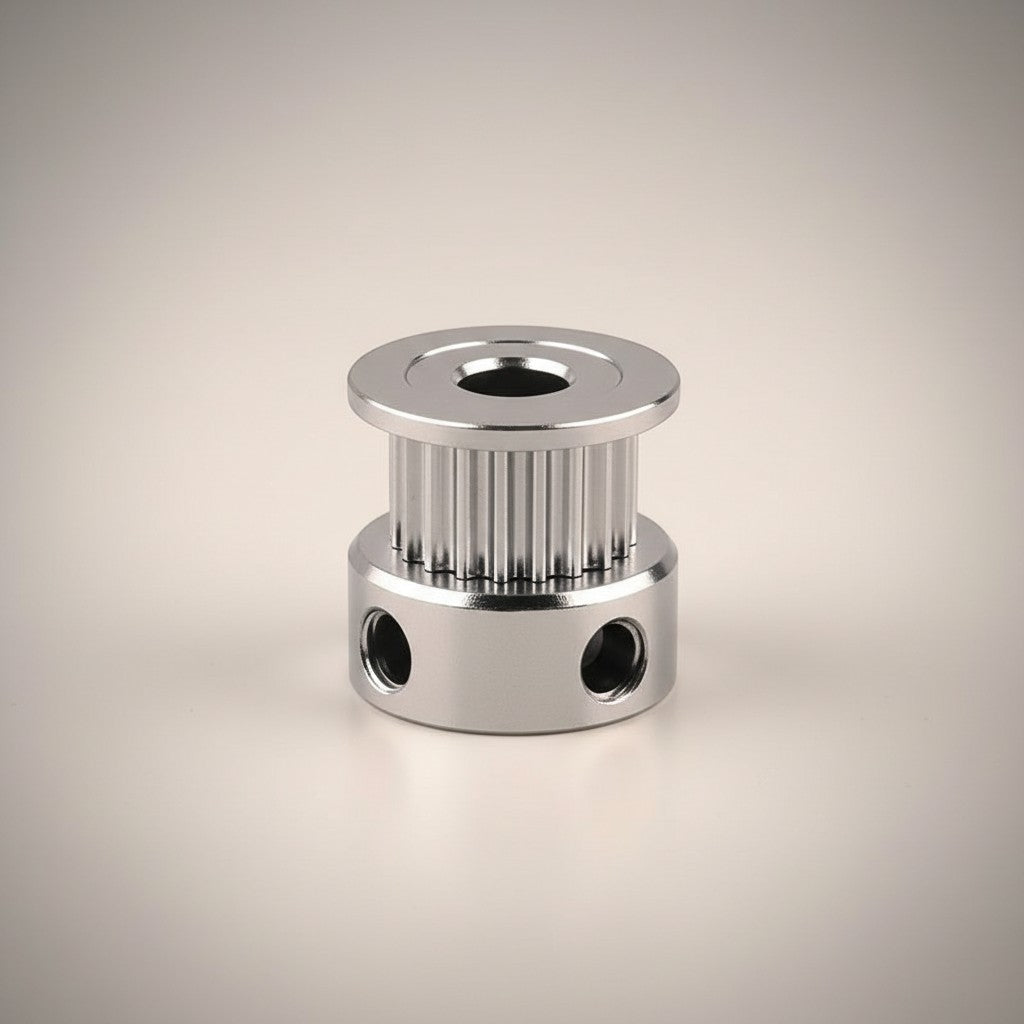 DIY AUTOMATION silver aluminum 16-tooth timing pulley for 6mm belts, 14mm OD, 7mm width.