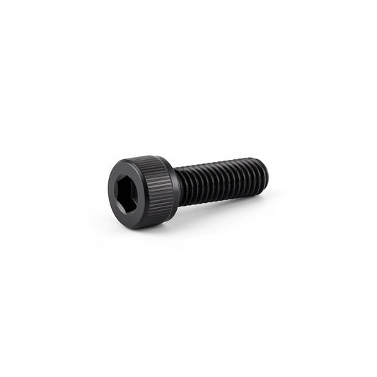 DIY AUTOMATIONS black M5x18 socket head screw with a knurled cylindrical head on a white background