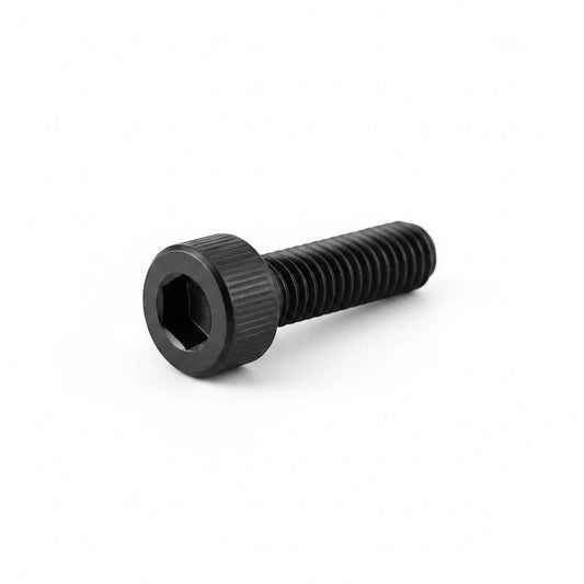 DIY AUTOMATIONS black M5x25 socket head screw with a knurled cylindrical head and hexagonal drive