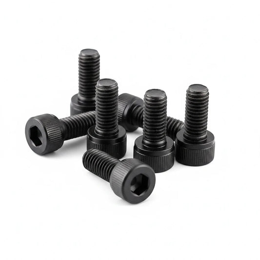 DIY AUTOMATIONS black M6x16 socket head screws with threaded shafts and hexagonal drive heads