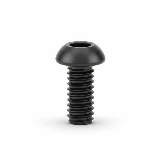 DIY AUTOMATIONS M4x10mm black alloy steel button head socket cap screw with a hex drive for secure fastening.