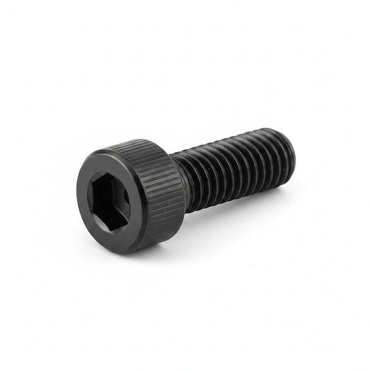 DIY AUTOMATIONS black M8x25 socket head screw with a knurled cylindrical head for industrial fastening applications.