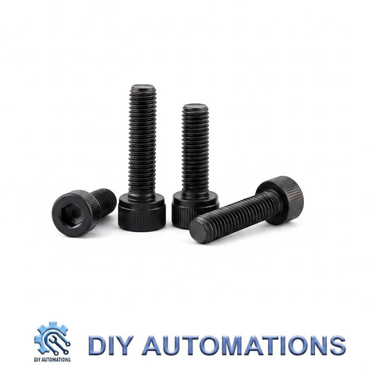 DIY AUTOMATIONS M8x30 black socket head screws with hexagonal drive for industrial assembly and fastening.