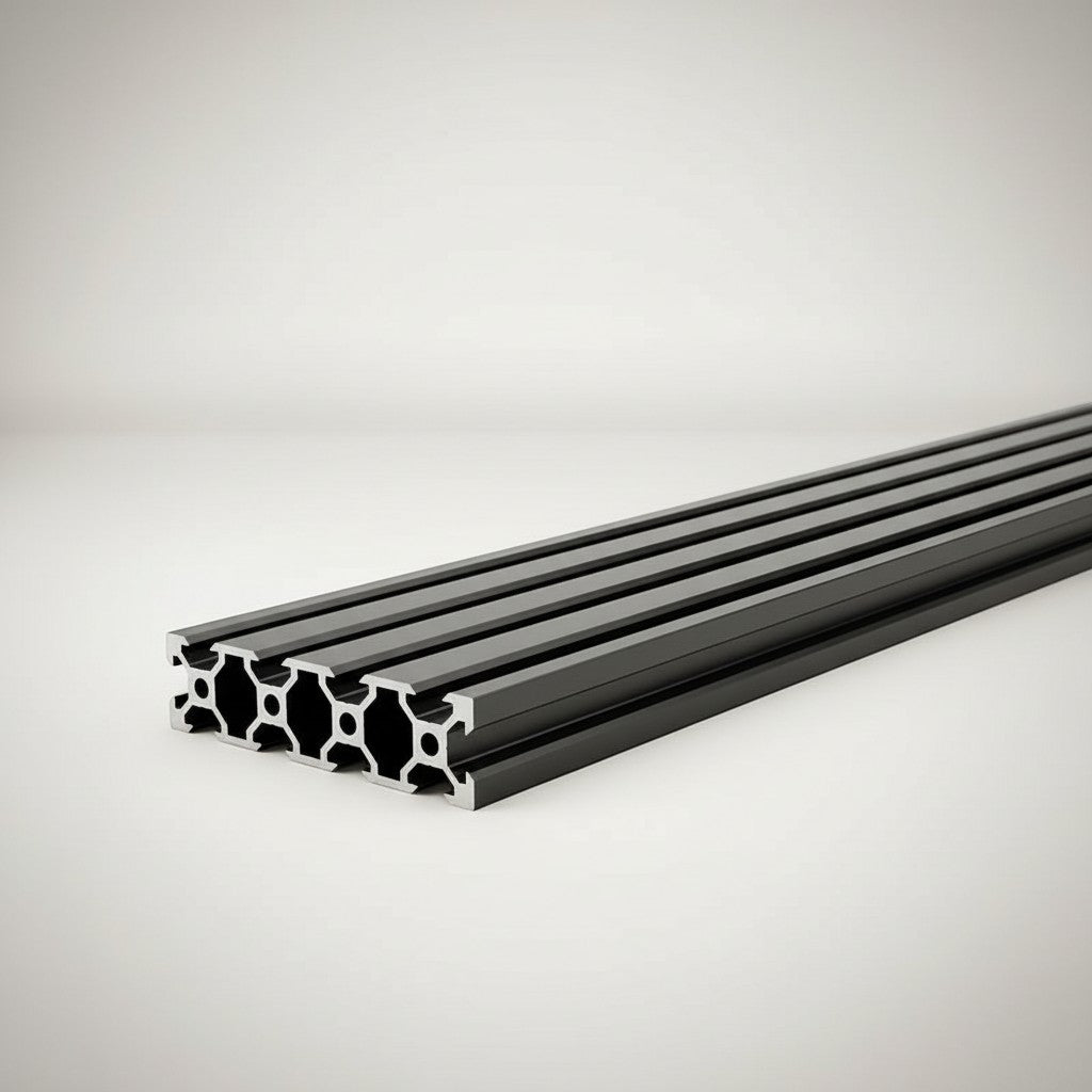 DIY AUTOMATIONS 2080 black aluminum extrusion profile, 2000mm length, V-slot design for custom frames, CNC, 3D printers.