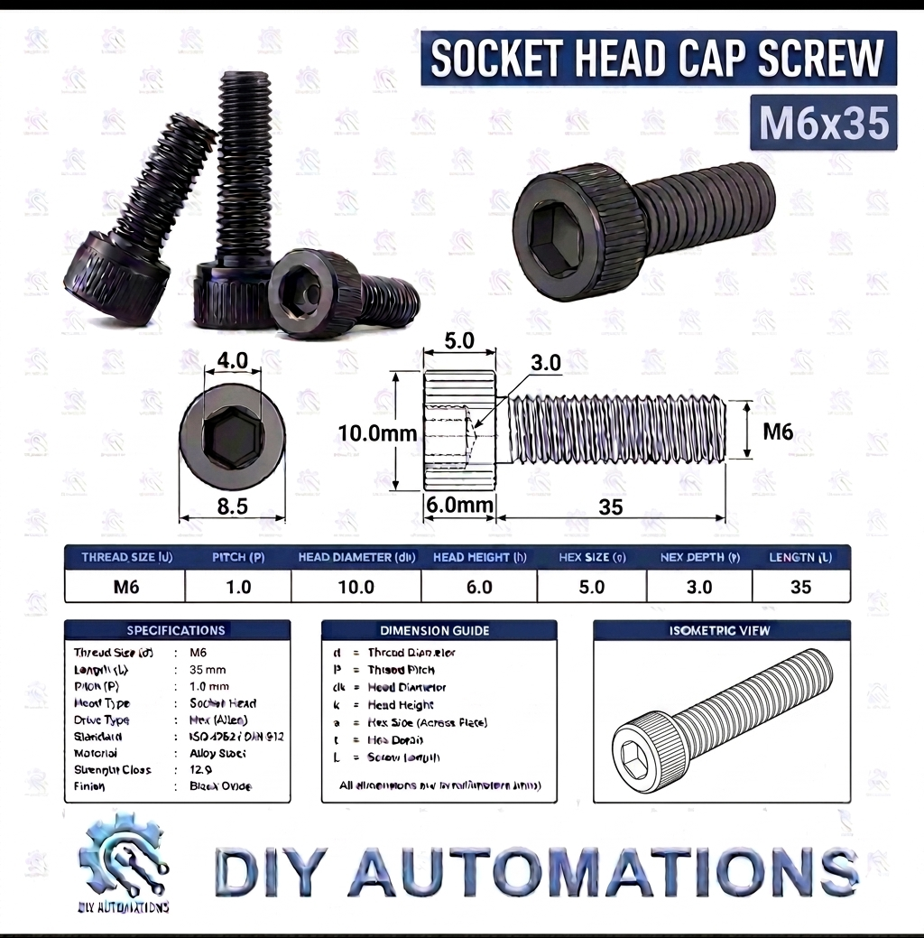 (Socket Head Screw) SHS M6x35 BLACK