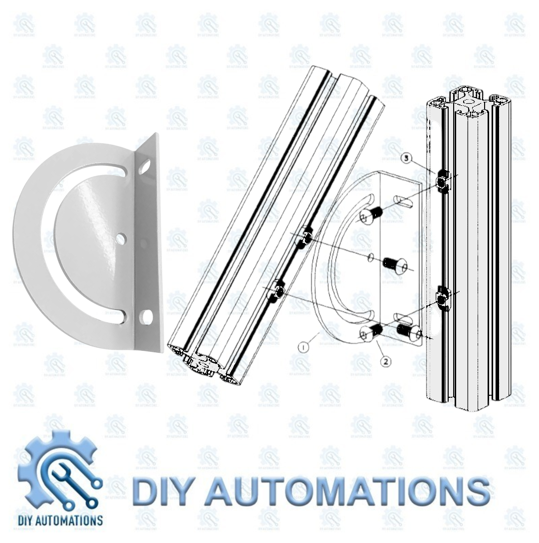Corner D-Shape 40x40 (SILVER) Adjustable Mounting Bracket
