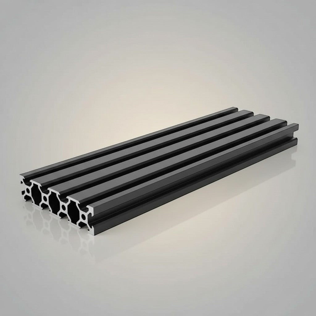 DIY AUTOMATIONSH 2080 black aluminum extrusion profile, 1000mm length, T-slot design for DIY projects and automation equipment.