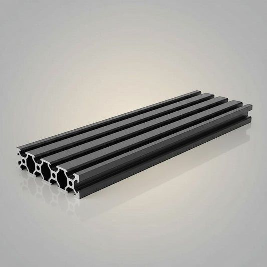 DIY AUTOMATIONSH 2080 black aluminum extrusion profile, 1000mm length, T-slot design for DIY projects and automation equipment.