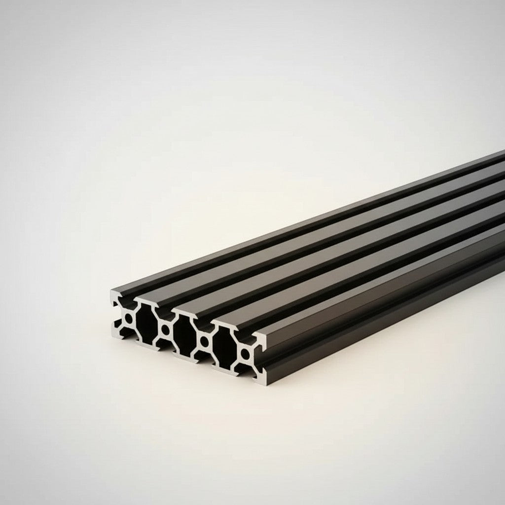 DIY AUTOMATIONSH 2080 black aluminum extrusion profile, 2000mm length, T-slot design for DIY projects, CNC machines, 3D printers.