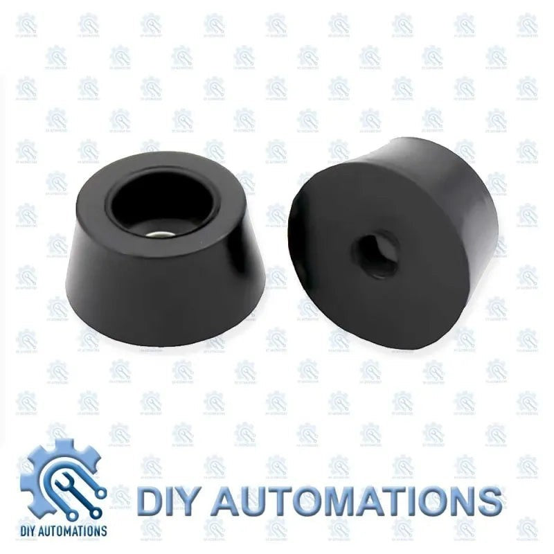 DIY Automations black tapered rubber feet for furniture, protecting floors and providing stability.