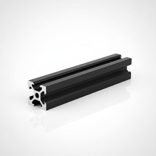 DIY AUTOMATION 2020 black aluminum extrusion profile, 2000mm length, T-slot design for custom frames, workbenches, 3D printers.