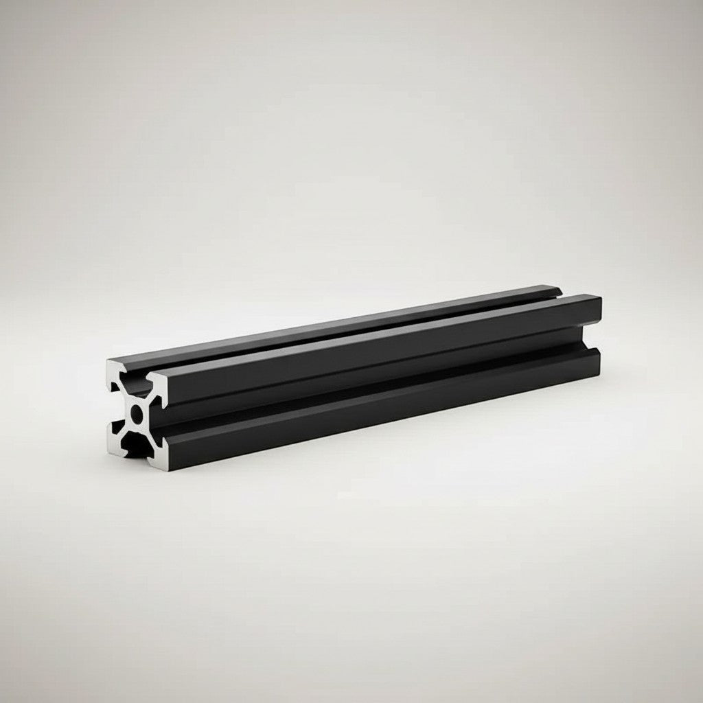 DIY AUTOMATION 2020 black aluminum extrusion profile with T-slot design, 2000mm length.