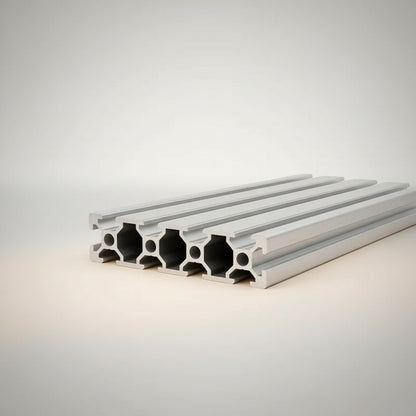 DIY AUTOMATION 2080 silver aluminum extrusion profile with T-slot design for building projects.