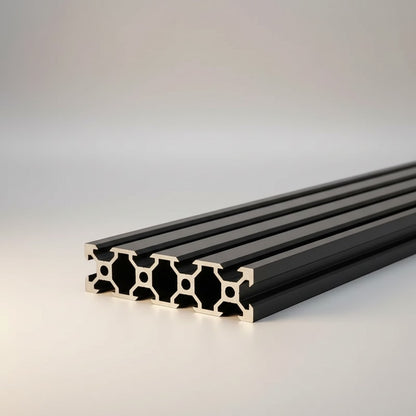 DIY AUTOMATION 2080 black aluminum extrusion profile, 2000mm length, V-slot design for custom frames, CNC, 3D printers.