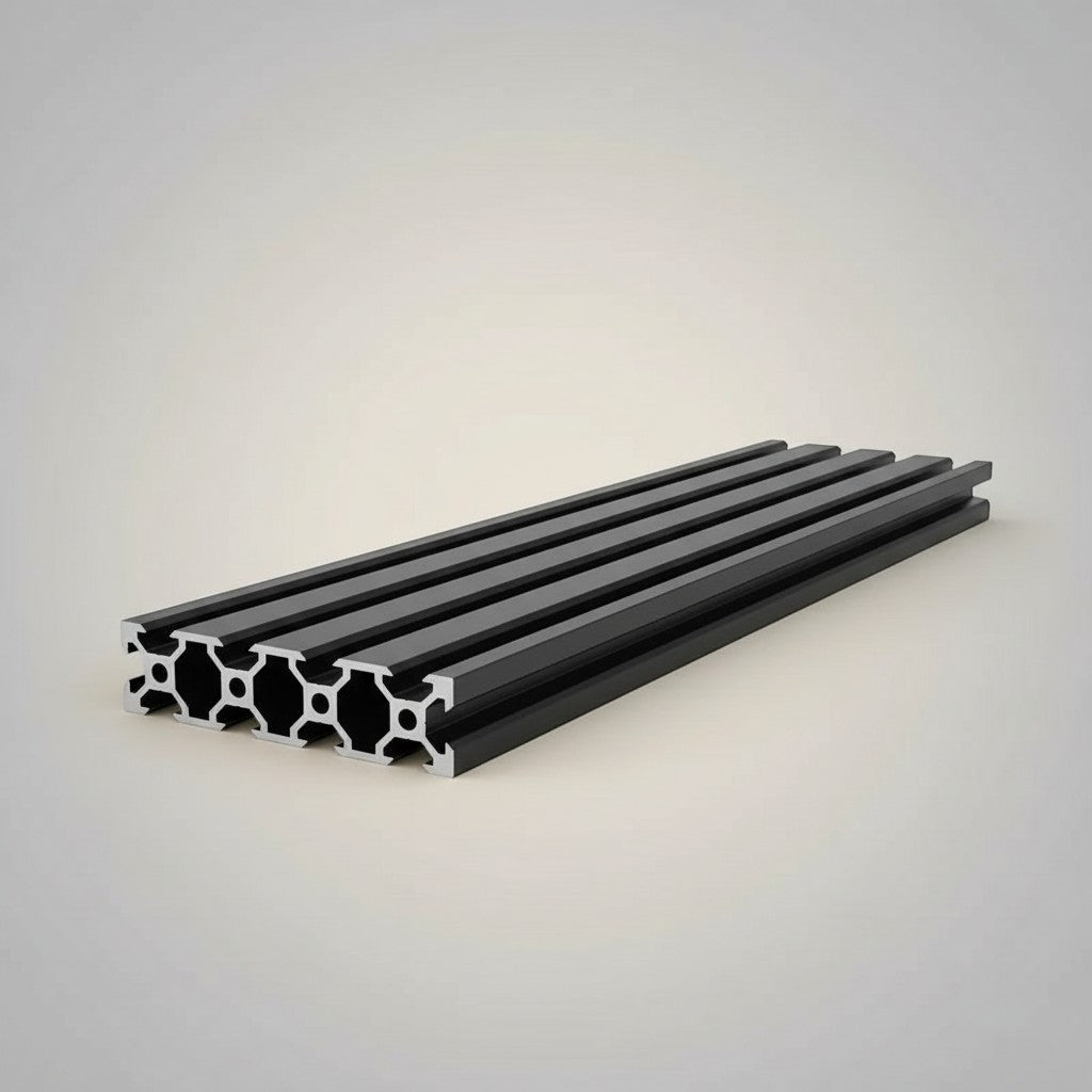 DIY AUTOMATION Black 2080 aluminum extrusion profile, 2000mm length, T-slot design for custom frames, CNC machines, 3D printers.