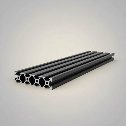 DIY AUTOMATION Black 2080 aluminum extrusion profile, 2000mm length, T-slot design for custom frames, CNC machines, 3D printers.