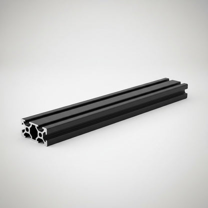 DIY AUTOMATION black anodized aluminum extrusion profile with V-slot design, 2000mm length, ideal for custom frames and automation equipment.