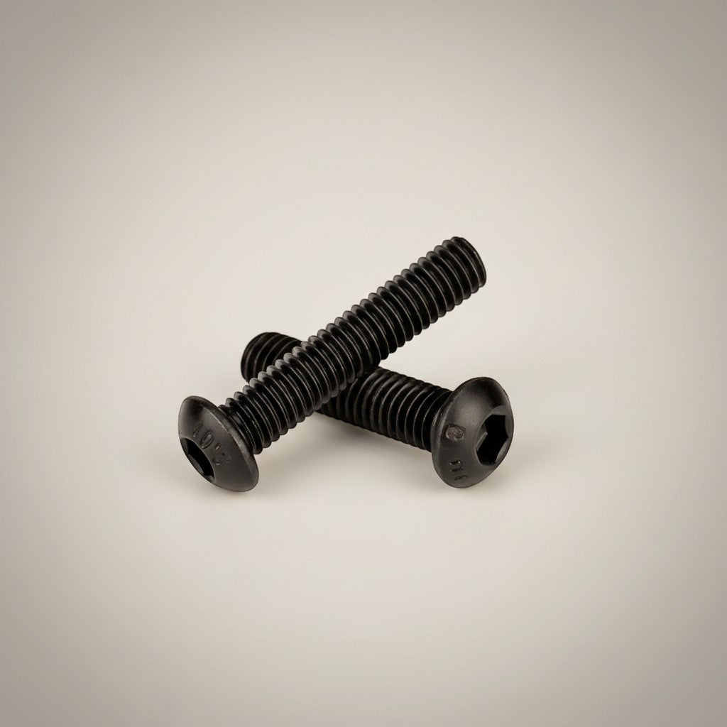 DIY AUTOMATION Black M3x4mm alloy steel button head socket cap screws with hexagonal drive.