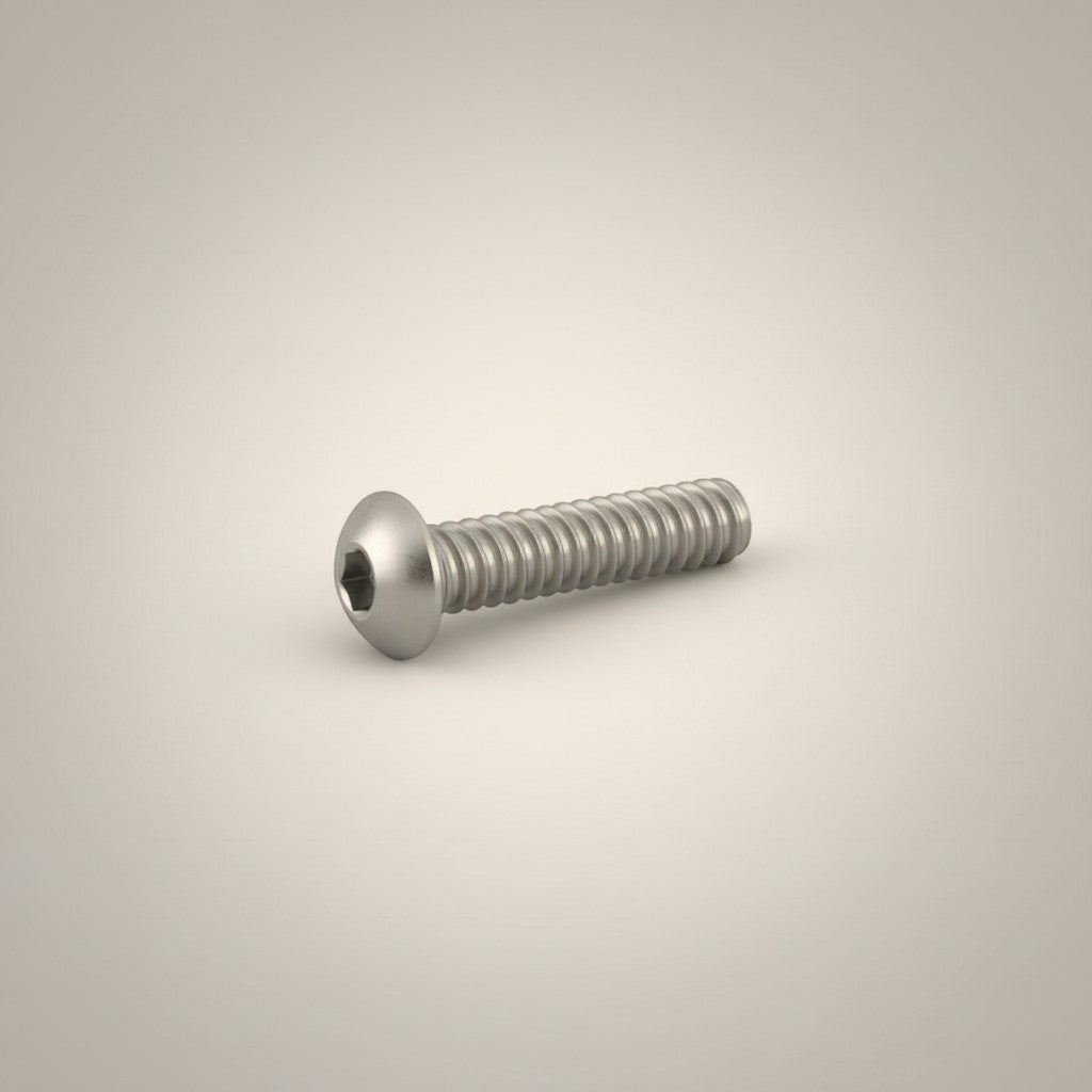 DIY AUTOMATIONSH M6x20mm silver stainless steel button head socket cap screw with hexagonal drive.