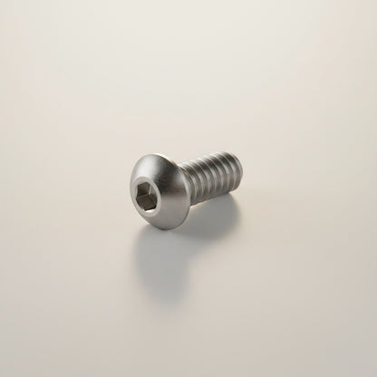 DIY AUTOMATION Silver M6x25mm stainless steel button head machine screw with hex socket drive.