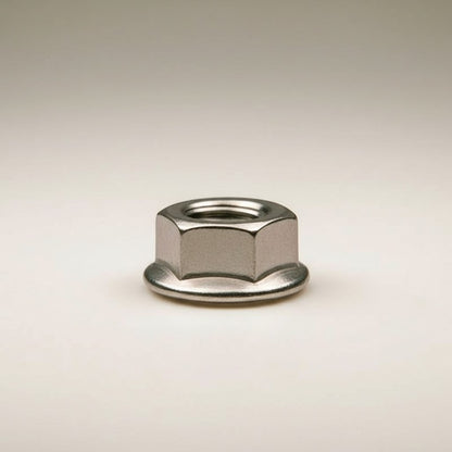 DIY AUTOMATION stainless steel M5 flanged hex nut fastener with serrated underside for enhanced grip.