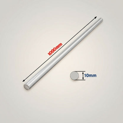DIY AUTOMATION 1000mm metal rod, 10mm diameter, silver, for DIY and industrial applications.