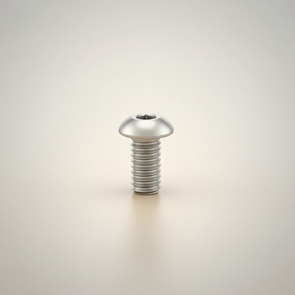 DIY AUTOMATIONSH M6x20mm silver stainless steel button head socket cap screw with hexagonal drive.
