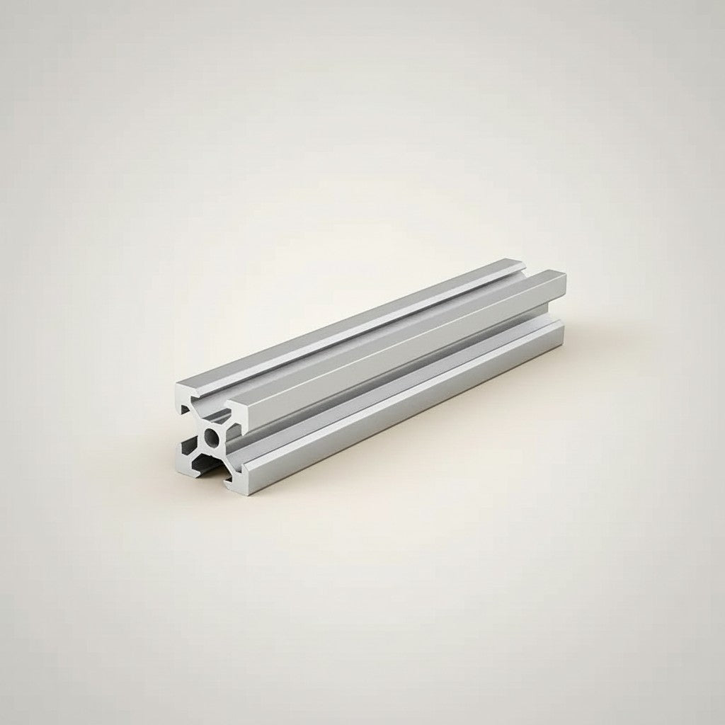 DIY AUTOMATION Silver 20x20mm aluminum extrusion profile with T-slot design, 2000mm length.