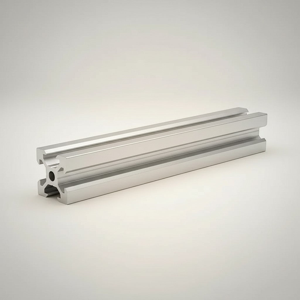 DIY AUTOMATION Silver 20x20mm aluminum extrusion profile with T-slot design, 2000mm length.