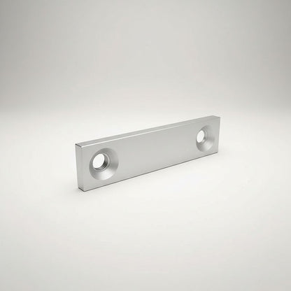DIY AUTOMATIONSH silver aluminum mounting bracket, 20x80mm, with two holes for secure installations.