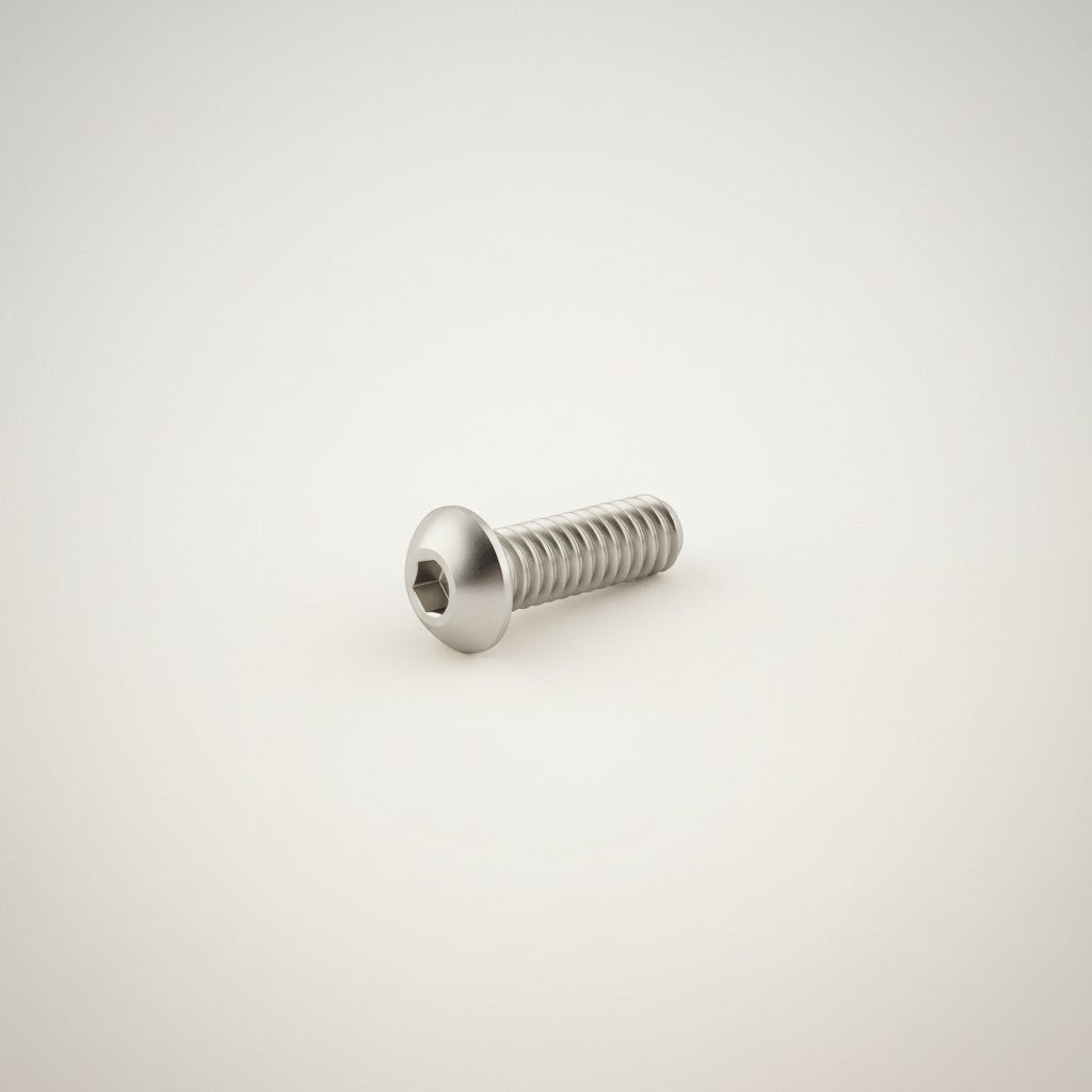 DIY AUTOMATION Silver M6x35mm stainless steel button head socket cap screw with internal hex drive.