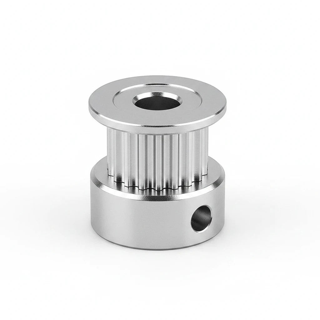 DIY AUTOMATIONS 16T aluminum timing pulley for 6mm belt, silver finish for 3D printers and CNC machines.