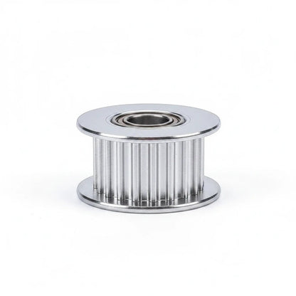 DIY AUTOMATIONS 20-tooth silver aluminum idler pulley for 6mm GT2 timing belts with integrated bearing