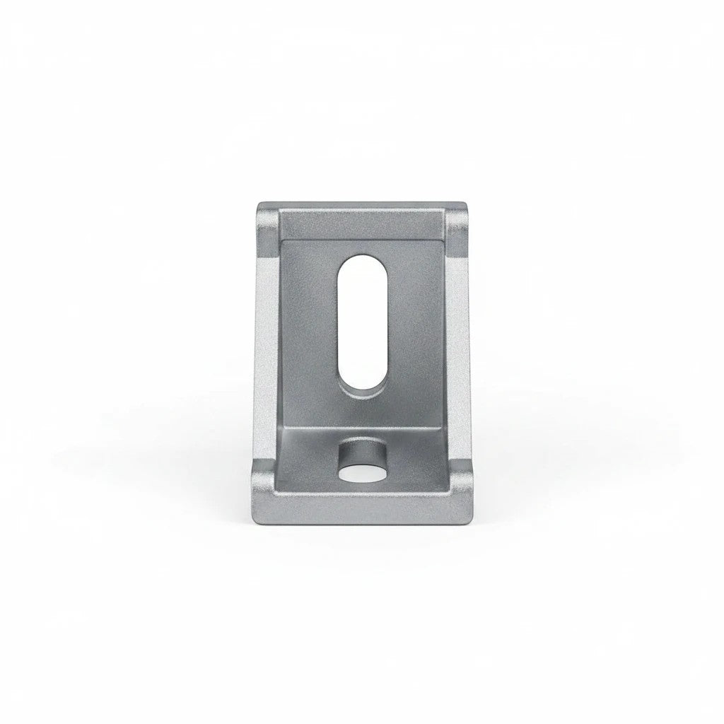 DIY AUTOMATIONS 30x30 silver aluminum corner bracket for extrusion frames and DIY automation projects.