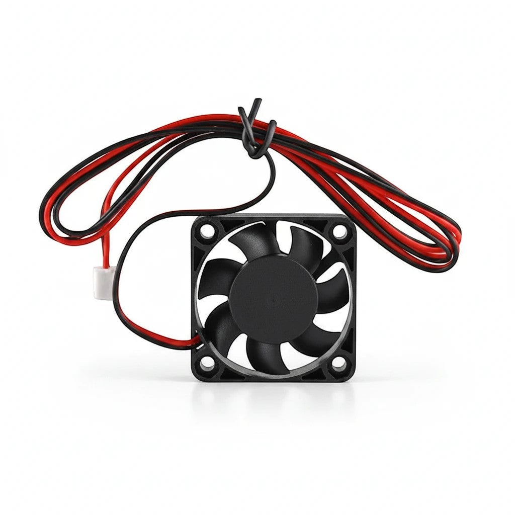 DIY AUTOMATIONS 40x10mm black miniature cooling fan for 3D printers and electronics with red and black wires