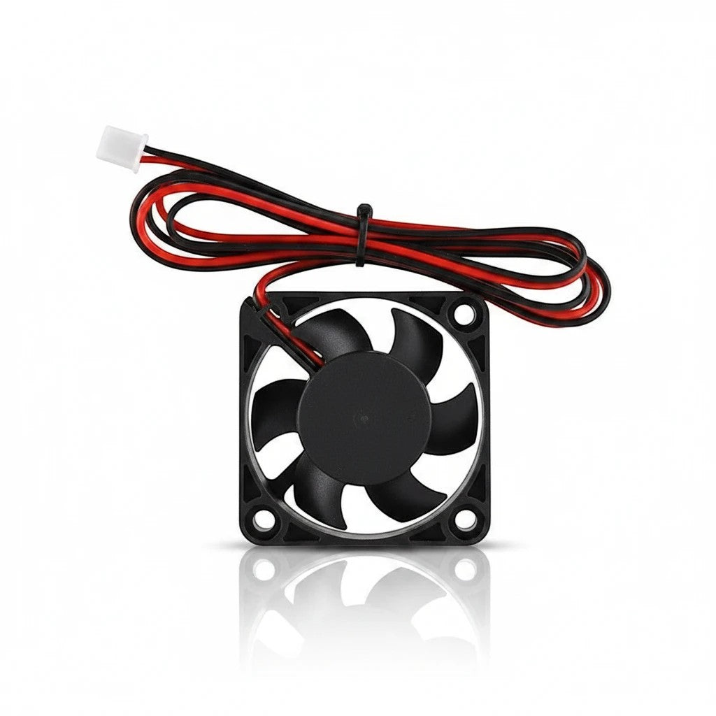 DIY AUTOMATIONS 40x10mm black miniature cooling fan for 3D printers and electronics with red and black wires