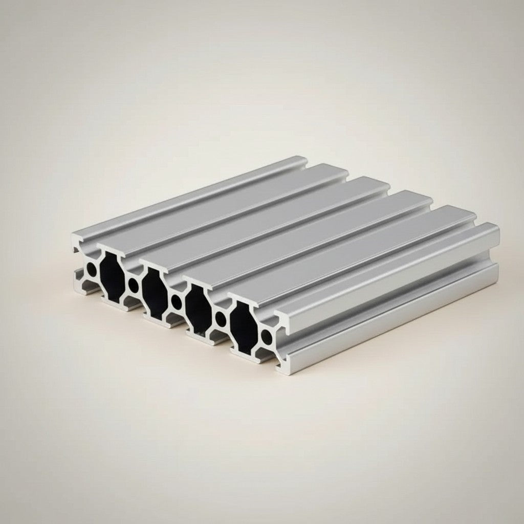 DIY AUTOMATIONS 20100 aluminum extrusion profile, silver, T-slot design for custom builds and projects.