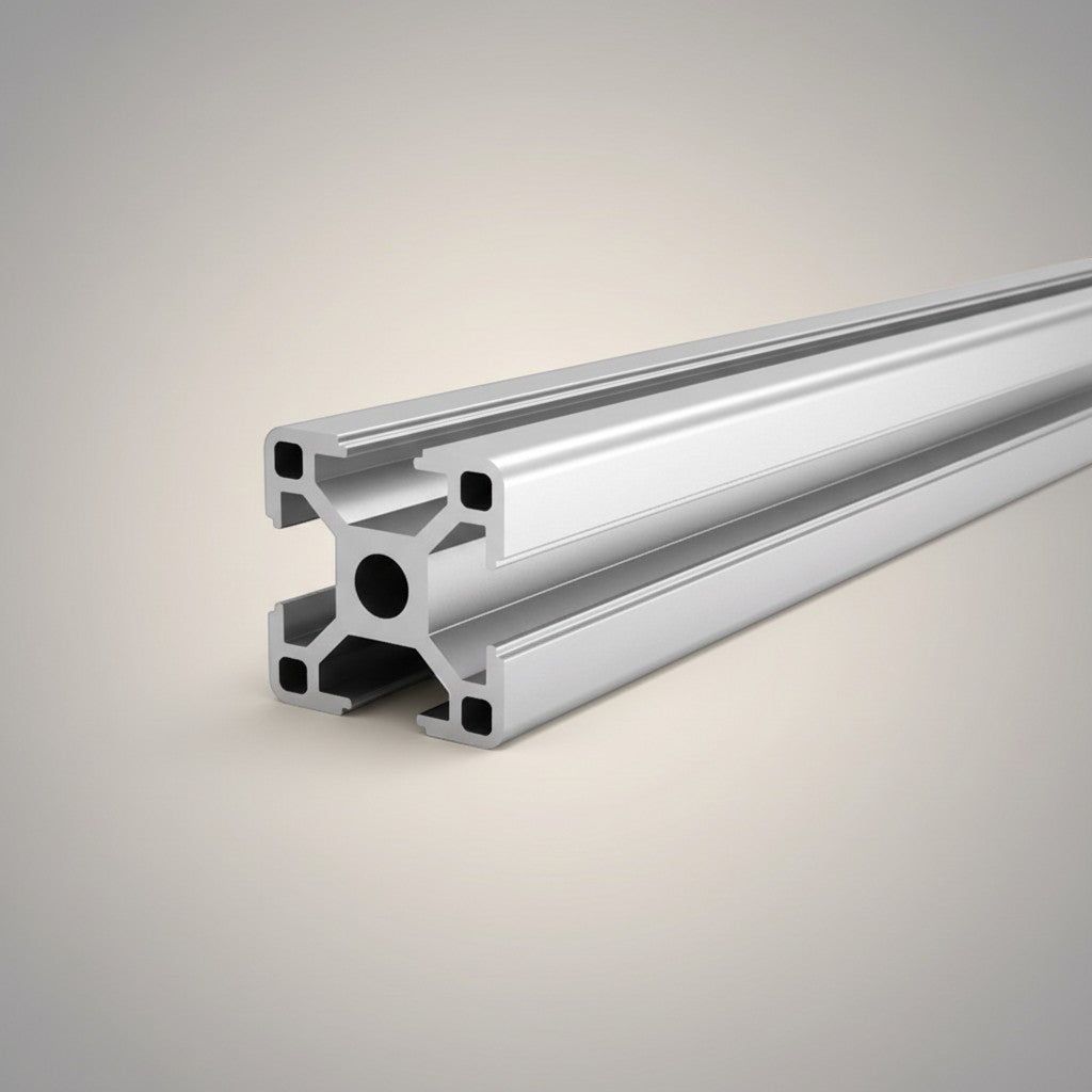 DIY AUTOMATIONS silver aluminum extrusion profile, 30x30mm T-slot, ideal for custom frames and automation equipment.