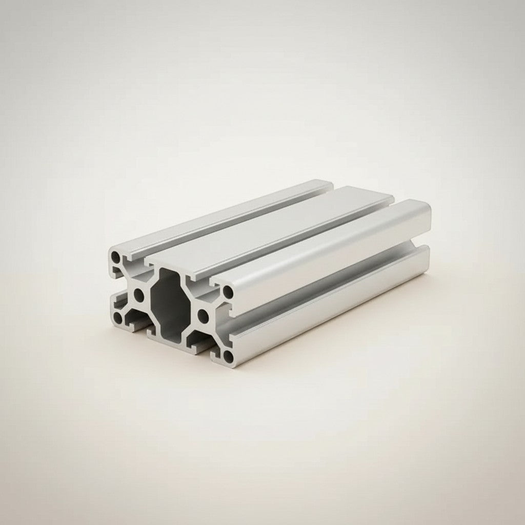 DIY AUTOMATIONS silver aluminum T-slot extrusion profile for custom frames and automation equipment.