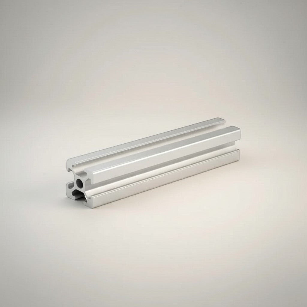 DIY AUTOMATIONS T-2020 aluminum extrusion profile with T-slot design, silver finish, ideal for frames and 3D printers.