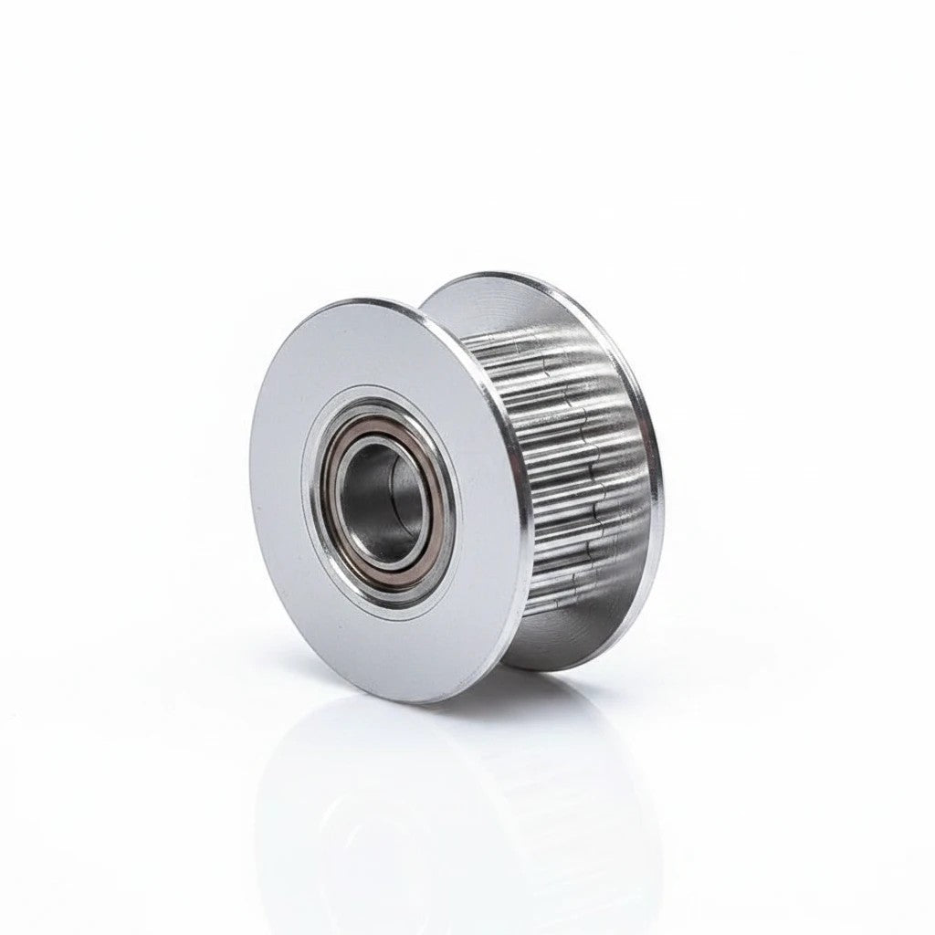 DIY AUTOMATIONS silver aluminum 20-tooth idler pulley with integrated bearing for 6mm GT2 3D printer timing belts
