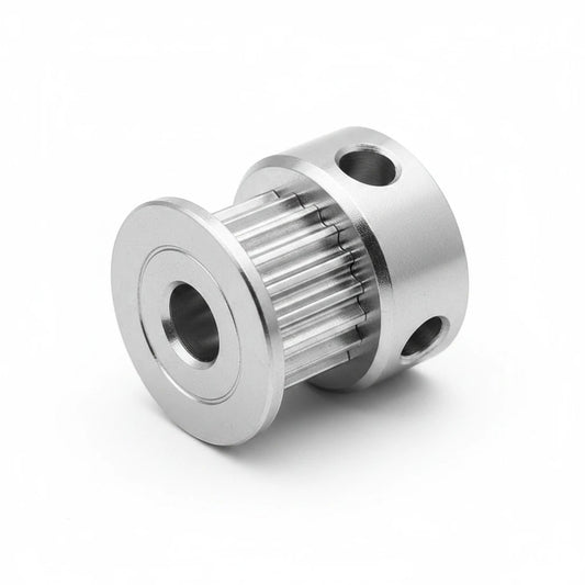 DIY AUTOMATIONS silver aluminum 16T timing pulley for 6mm GT2 belts, featuring a 5mm bore for 3D printer motion.