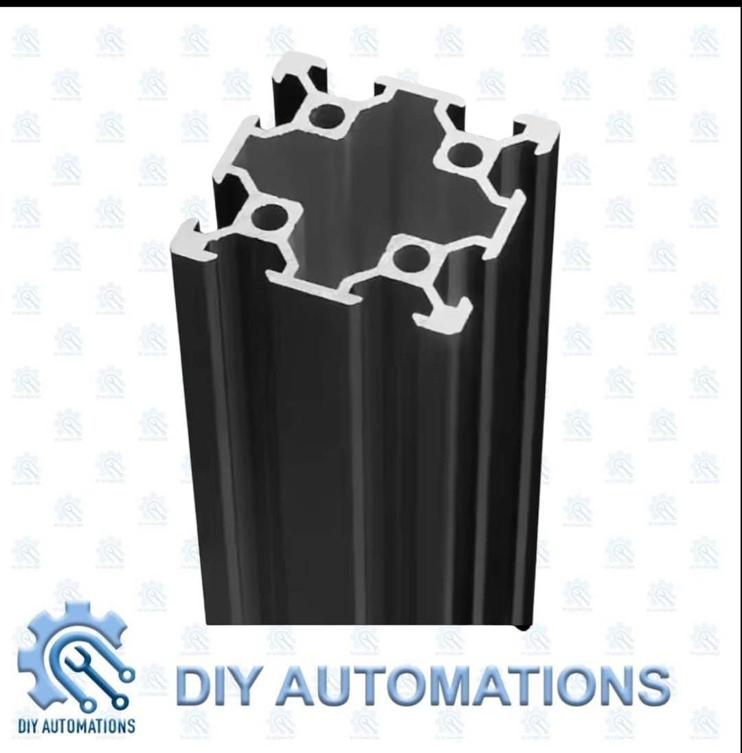 DIY Automations black anodized aluminum extrusion profile, 40x40mm, T-slot, V-4040D-2000 model