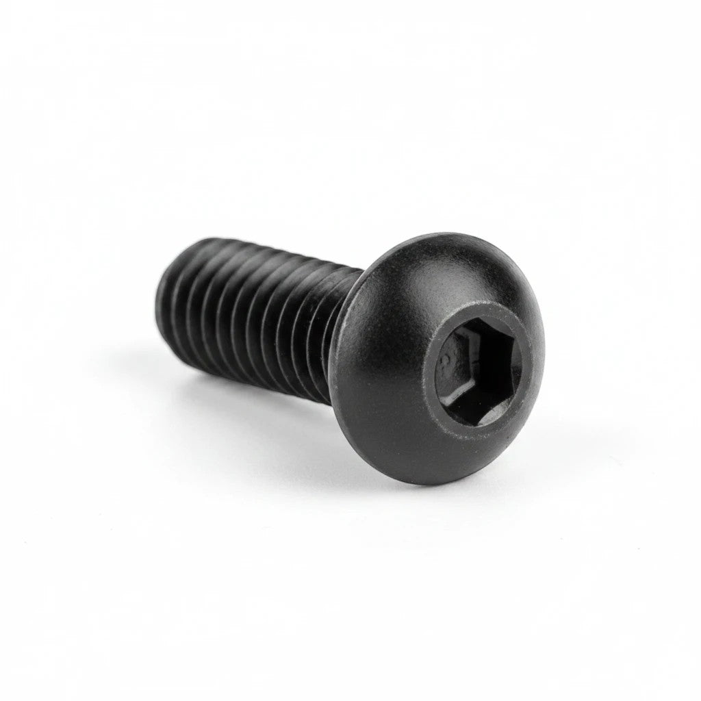 DIY AUTOMATIONS black alloy steel M4x12mm button head socket cap screw with hexagonal drive for secure fastening.
