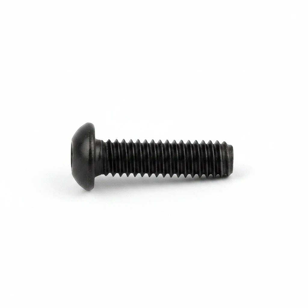 DIY AUTOMATIONS black alloy steel M5x12 button head socket cap screw with a low-profile head and hexagonal drive.
