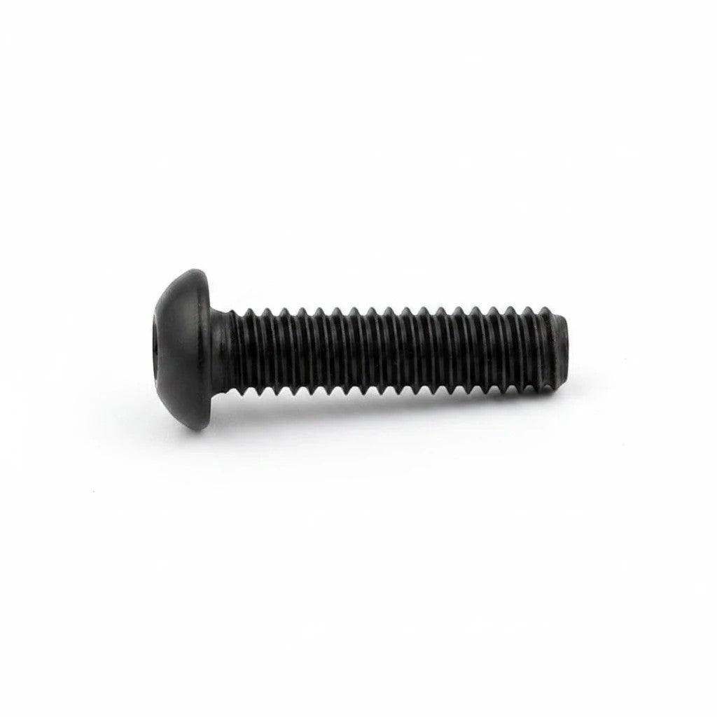 DIY AUTOMATIONS black alloy steel M5x12 button head socket cap screw with a hexagonal drive for secure fastening.