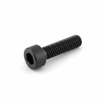 DIY AUTOMATIONS black M3x10 socket head screw with a cylindrical head and hexagonal drive on a white background